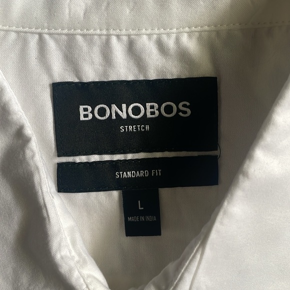 Bonobos White Standard Fit Short Sleeve Button Down Shirt Size Large - Picture 4 of 6